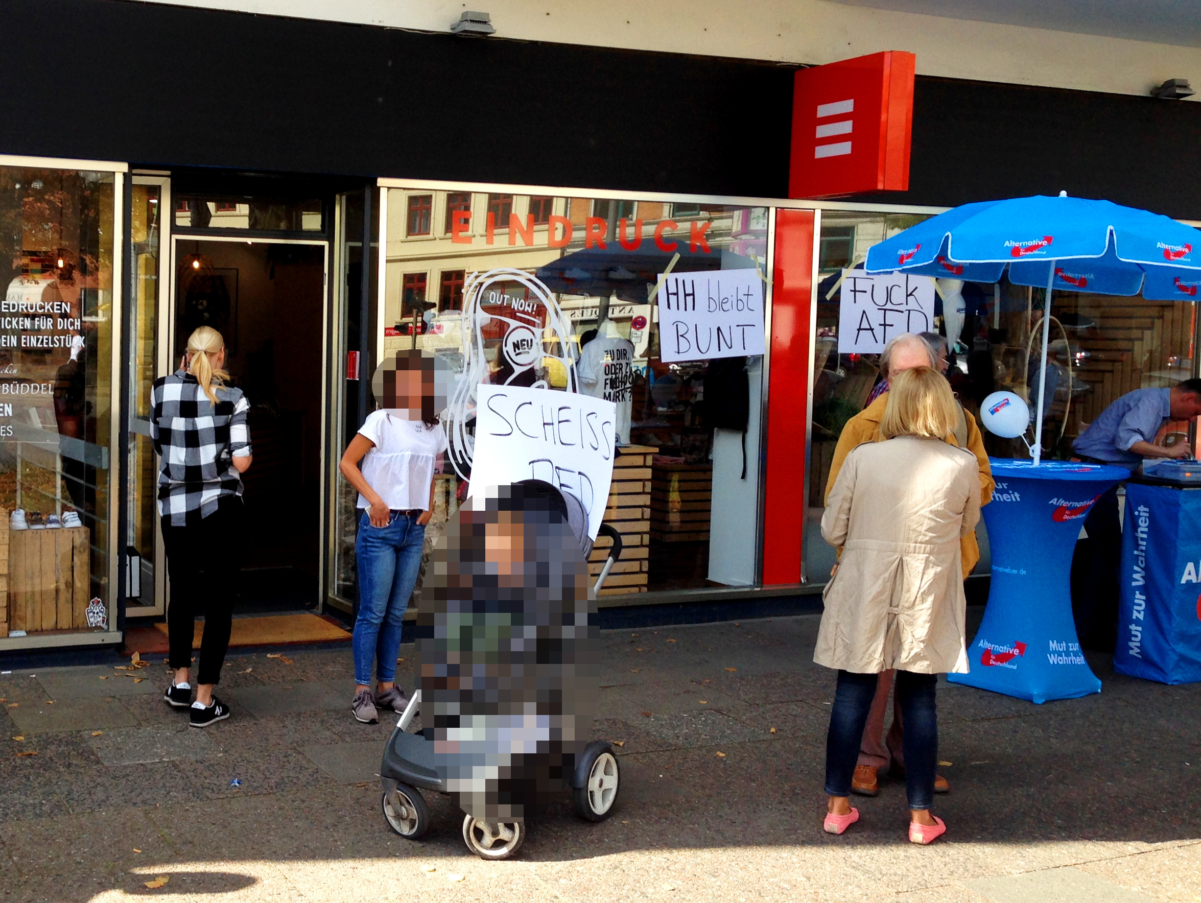 Protest im Ladengeschft