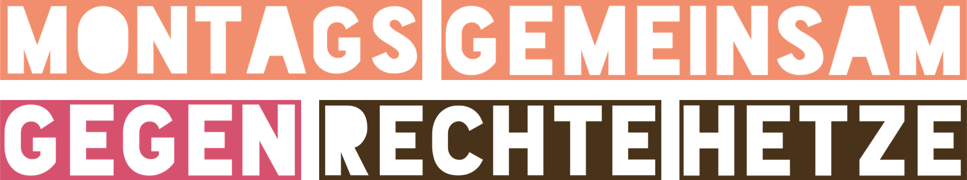Montags gegen rechte hetze banner breit